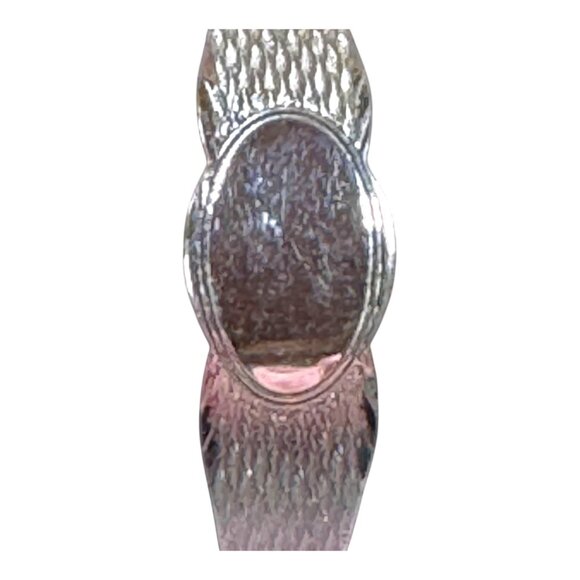 Vt JB Sterling Silver Engravable Engrave Blank Bangle Bracelet Safety Chain Oval - Picture 2 of 10